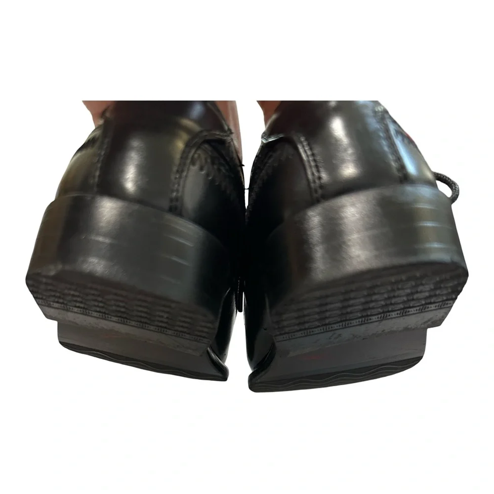 Stacy Adams Boys Dress Shoes Black lace up size 11 Lil Bowman Bike Toe Oxford